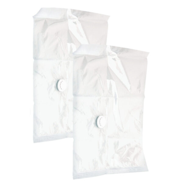 Vacuumzak voor kleding/textiel - 2x - Vacuum opbergzak - transparant - 50 x 60 cm