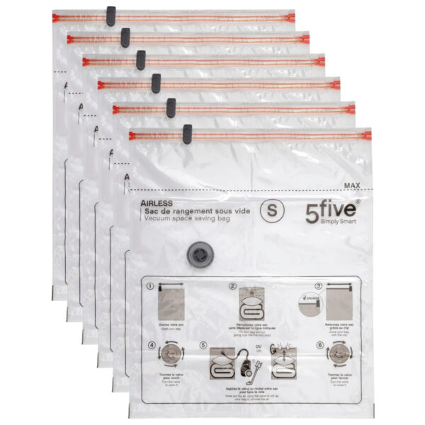 Vacuumzakken voor kleding/textiel - Vacuum opbergzakken - 6x stuks - transparant - 50 x 60 cm