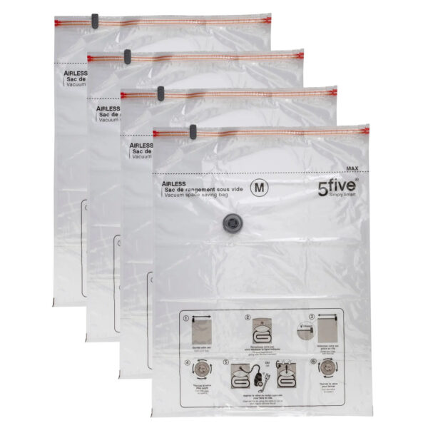 5Five Vacuumzakken kleding/textiel - opbergzakken - 4x - 60 x 80 cm
