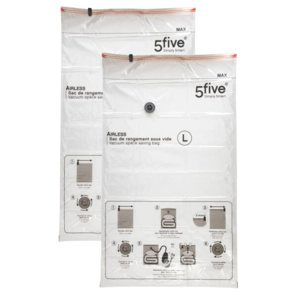 5Five Vacuumzakken kleding/textiel - opbergzakken - 2x - 70 x 120 cm