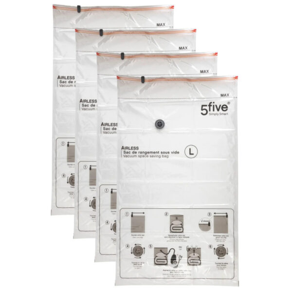 Vacuumzakken voor kleding/textiel - Vacuum opbergzakken - 4x stuks - transparant - 70 x 120 cm