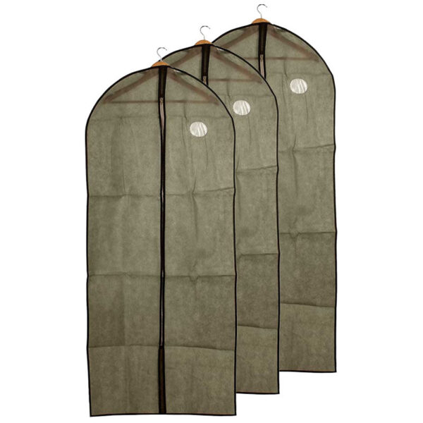 Kipit Kledinghoes - 3x - met kijkvenster - grijs - 60 x 137 cm